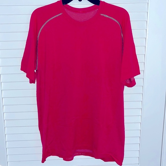 Lululemon Metal Vent Tech Short Sleeve Older Style Pink & Gray - Picture 1 of 3